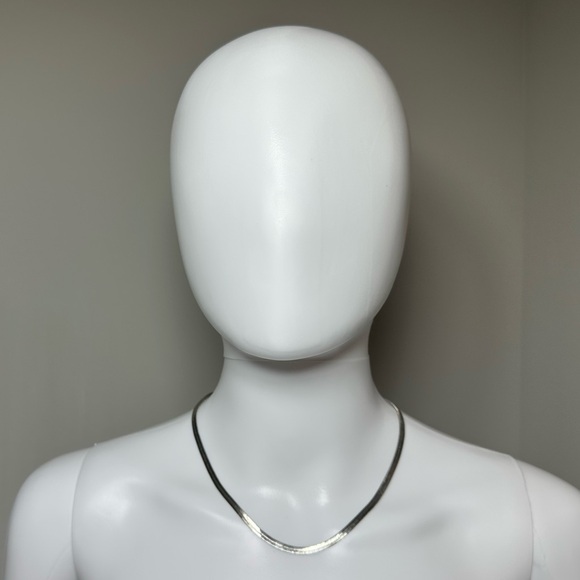 Nordstrom Herringbone Chain Rhodium Necklace - Picture 3 of 10
